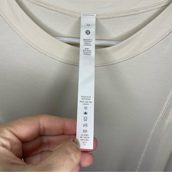 NWT New Lululemon Modal Pleated Shoulder Tank Top in White Opal Size 12 - Picture 8 of 10